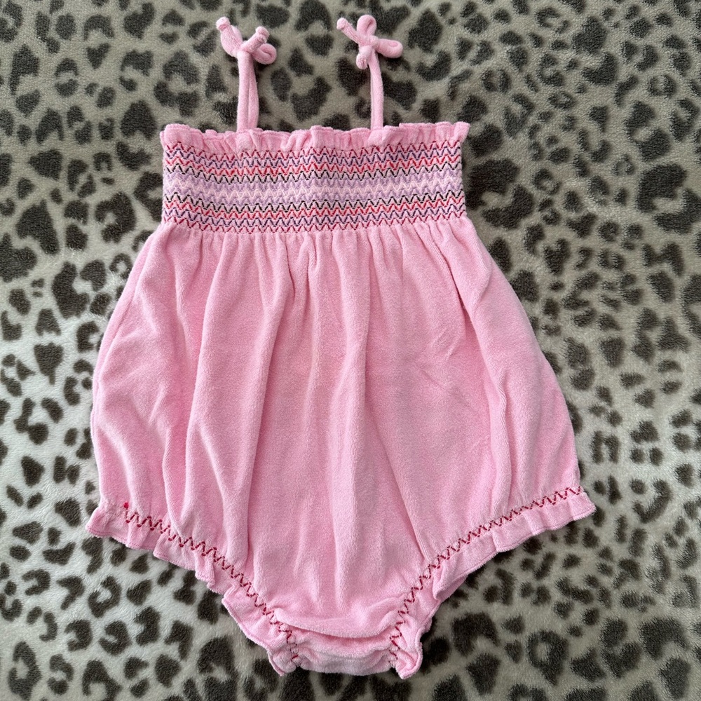 babyGap Smocked Shorty One Piece in French Terry Pink Size 12-18 months infant
